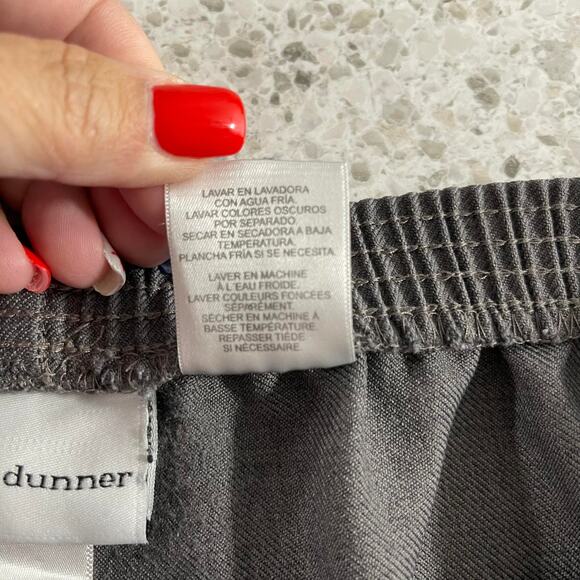 Alfred Dunner slacks pants trousers women's 12 GRAY elastic waist pull on slash - Picture 7 of 12